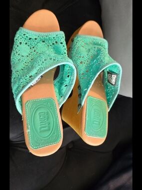 Dingo DI 361 Green Women's Mule Clog Shoes